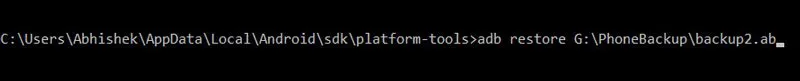 ADB full backup restore
